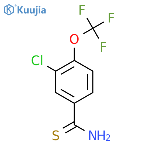 3-chloro-4-(trifluoromethoxy)benzene-1-carbothioamide structure