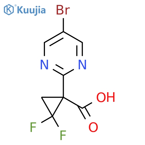 1-(5-bromopyrimidin-2-yl)-2,2-difluorocyclopropane-1-carboxylic acid structure
