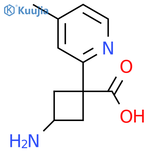 3-Amino-1-(4-methylpyridin-2-yl)cyclobutane-1-carboxylic acid structure