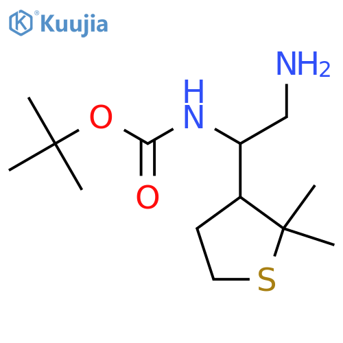 tert-butyl N-2-amino-1-(2,2-dimethylthiolan-3-yl)ethylcarbamate structure