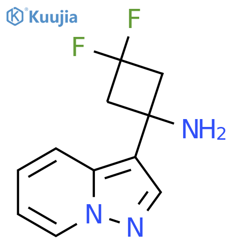 3,3-difluoro-1-{pyrazolo1,5-apyridin-3-yl}cyclobutan-1-amine structure