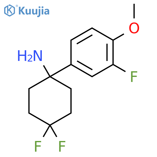 4,4-difluoro-1-(3-fluoro-4-methoxyphenyl)cyclohexan-1-amine structure