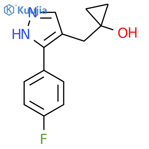 1-{3-(4-fluorophenyl)-1H-pyrazol-4-ylmethyl}cyclopropan-1-ol structure