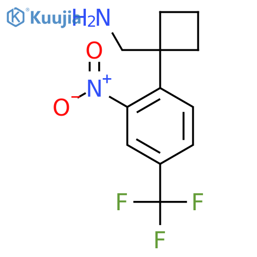 {1-2-nitro-4-(trifluoromethyl)phenylcyclobutyl}methanamine structure