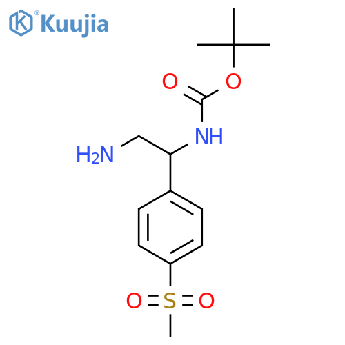 tert-butyl N-2-amino-1-(4-methanesulfonylphenyl)ethylcarbamate structure