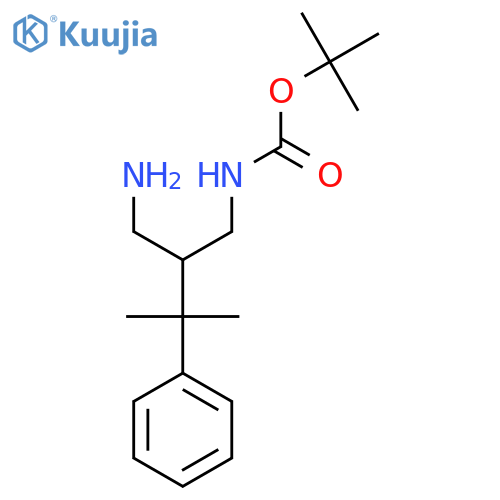 tert-butyl N-2-(aminomethyl)-3-methyl-3-phenylbutylcarbamate structure
