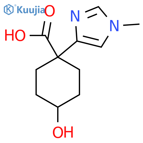 4-hydroxy-1-(1-methyl-1H-imidazol-4-yl)cyclohexane-1-carboxylic acid structure