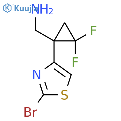 1-(2-bromo-1,3-thiazol-4-yl)-2,2-difluorocyclopropylmethanamine structure