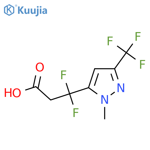 3,3-difluoro-3-1-methyl-3-(trifluoromethyl)-1H-pyrazol-5-ylpropanoic acid structure