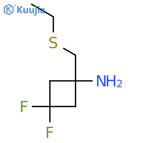 1-(ethylsulfanyl)methyl-3,3-difluorocyclobutan-1-amine structure