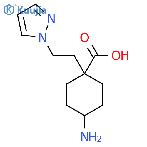 4-amino-1-2-(1H-pyrazol-1-yl)ethylcyclohexane-1-carboxylic acid structure