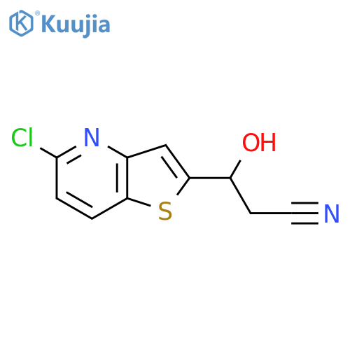 3-{5-chlorothieno3,2-bpyridin-2-yl}-3-hydroxypropanenitrile structure
