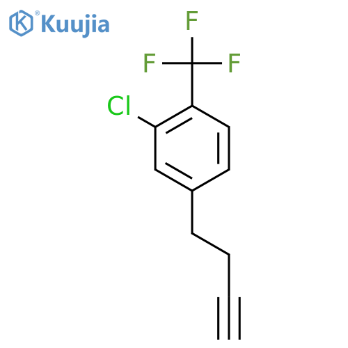 4-(but-3-yn-1-yl)-2-chloro-1-(trifluoromethyl)benzene structure