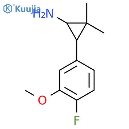 3-(4-fluoro-3-methoxyphenyl)-2,2-dimethylcyclopropan-1-amine structure