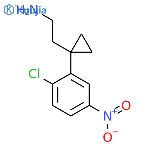 2-1-(2-chloro-5-nitrophenyl)cyclopropylethan-1-amine structure