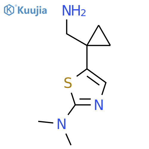 5-1-(aminomethyl)cyclopropyl-N,N-dimethyl-1,3-thiazol-2-amine structure