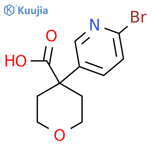 4-(6-bromopyridin-3-yl)oxane-4-carboxylic acid structure