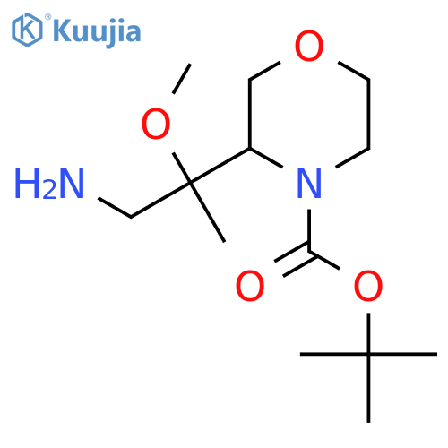 tert-butyl 3-(1-amino-2-methoxypropan-2-yl)morpholine-4-carboxylate structure