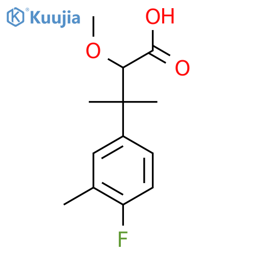 3-(4-fluoro-3-methylphenyl)-2-methoxy-3-methylbutanoic acid structure
