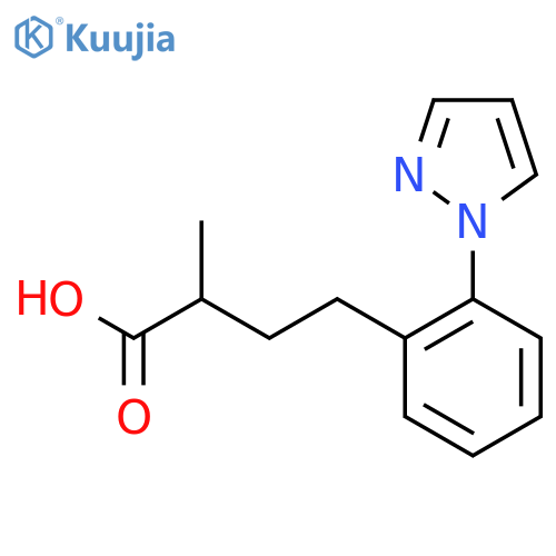 2-methyl-4-[2-(1H-pyrazol-1-yl)phenyl]butanoic acid structure