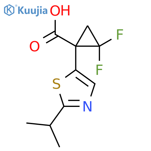 2,2-difluoro-1-2-(propan-2-yl)-1,3-thiazol-5-ylcyclopropane-1-carboxylic acid structure