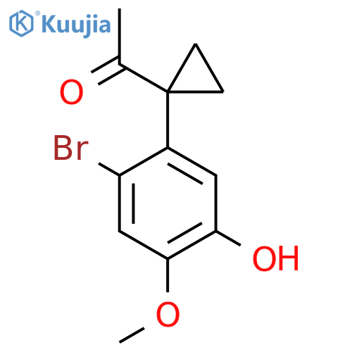 1-1-(2-bromo-5-hydroxy-4-methoxyphenyl)cyclopropylethan-1-one structure