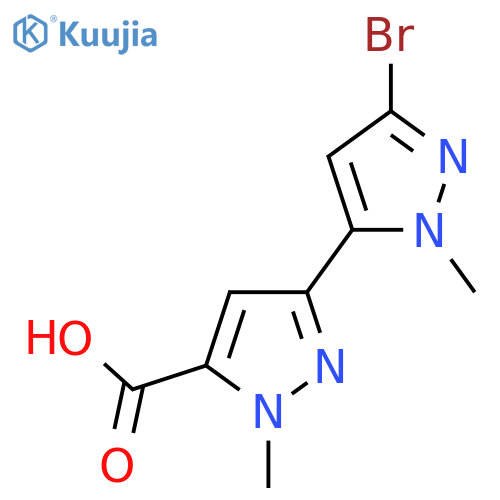 3-(3-bromo-1-methyl-1H-pyrazol-5-yl)-1-methyl-1H-pyrazole-5-carboxylic acid structure