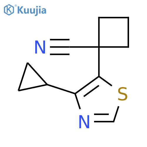 1-(4-cyclopropyl-1,3-thiazol-5-yl)cyclobutane-1-carbonitrile structure
