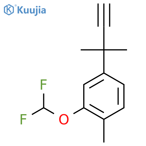 2-(difluoromethoxy)-1-methyl-4-(2-methylbut-3-yn-2-yl)benzene structure