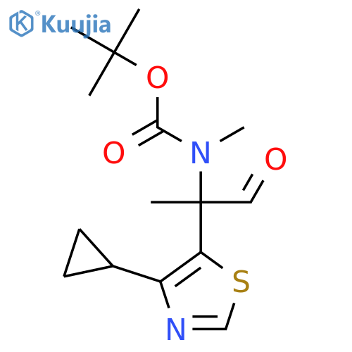 tert-butyl N-2-(4-cyclopropyl-1,3-thiazol-5-yl)-1-oxopropan-2-yl-N-methylcarbamate structure