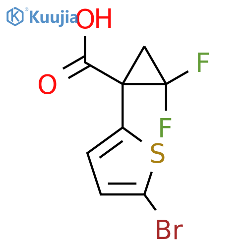 1-(5-bromothiophen-2-yl)-2,2-difluorocyclopropane-1-carboxylic acid structure