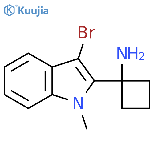 1-(3-bromo-1-methyl-1H-indol-2-yl)cyclobutan-1-amine structure