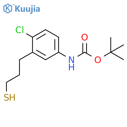tert-butyl N-4-chloro-3-(3-sulfanylpropyl)phenylcarbamate structure