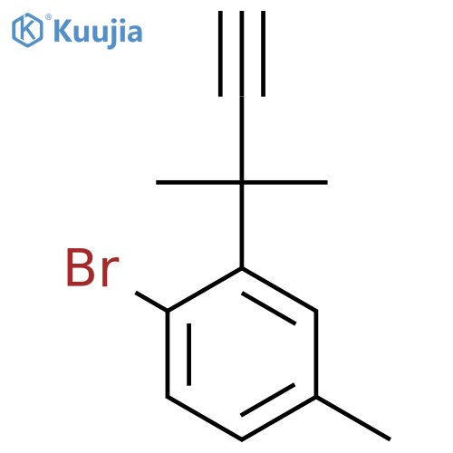 1-bromo-4-methyl-2-(2-methylbut-3-yn-2-yl)benzene structure