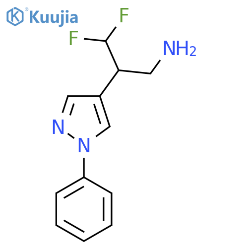 3,3-difluoro-2-(1-phenyl-1H-pyrazol-4-yl)propan-1-amine structure