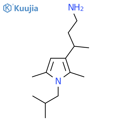 3-2,5-dimethyl-1-(2-methylpropyl)-1H-pyrrol-3-ylbutan-1-amine structure