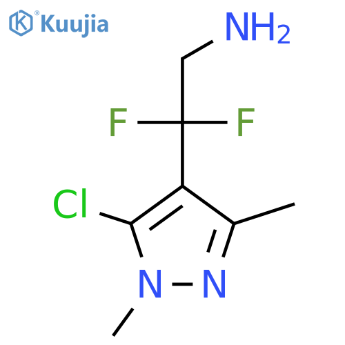 2-(5-chloro-1,3-dimethyl-1H-pyrazol-4-yl)-2,2-difluoroethan-1-amine structure