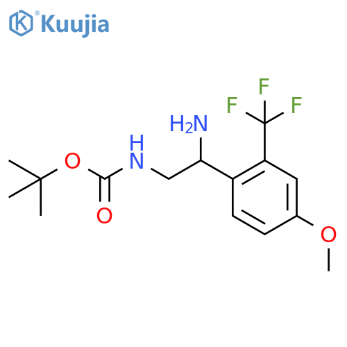 tert-butyl N-{2-amino-2-4-methoxy-2-(trifluoromethyl)phenylethyl}carbamate structure