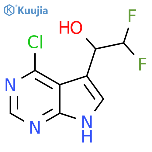 1-{4-chloro-7H-pyrrolo2,3-dpyrimidin-5-yl}-2,2-difluoroethan-1-ol structure