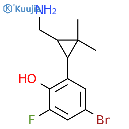 2-3-(aminomethyl)-2,2-dimethylcyclopropyl-4-bromo-6-fluorophenol structure