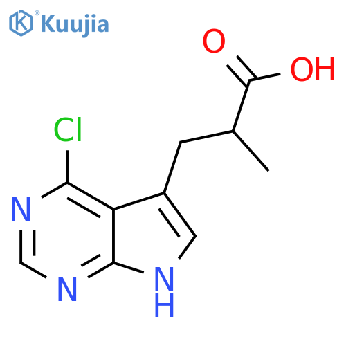 3-{4-chloro-7H-pyrrolo2,3-dpyrimidin-5-yl}-2-methylpropanoic acid structure