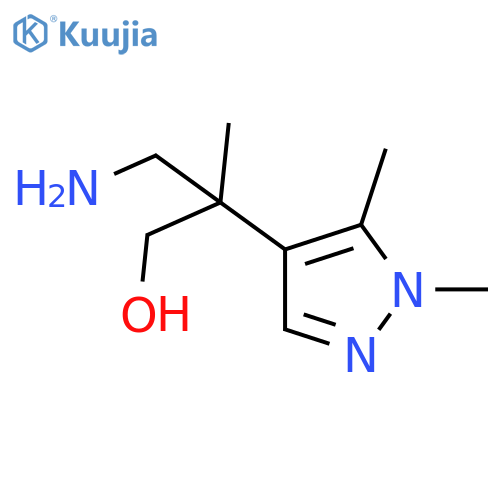 3-amino-2-(1,5-dimethyl-1H-pyrazol-4-yl)-2-methylpropan-1-ol structure