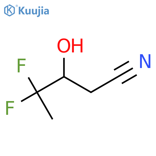 4,4-difluoro-3-hydroxypentanenitrile structure