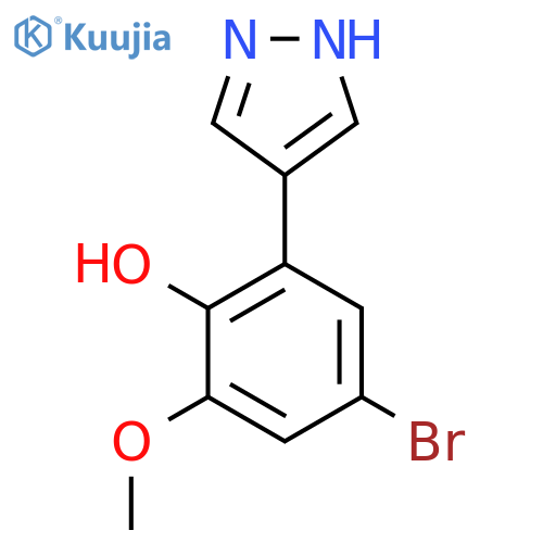 4-bromo-2-methoxy-6-(1H-pyrazol-4-yl)phenol structure