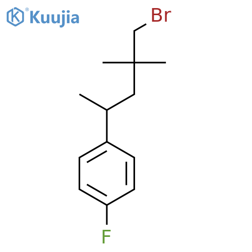 1-(5-bromo-4,4-dimethylpentan-2-yl)-4-fluorobenzene structure