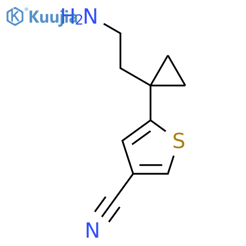 5-1-(2-aminoethyl)cyclopropylthiophene-3-carbonitrile structure