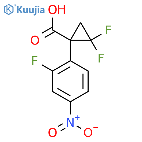 2,2-difluoro-1-(2-fluoro-4-nitrophenyl)cyclopropane-1-carboxylic acid structure