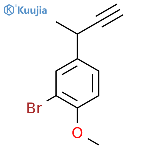 2-bromo-4-(but-3-yn-2-yl)-1-methoxybenzene structure