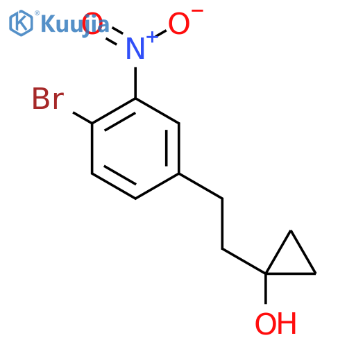 1-2-(4-bromo-3-nitrophenyl)ethylcyclopropan-1-ol structure