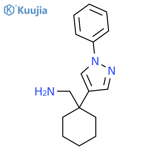 1-(1-phenyl-1H-pyrazol-4-yl)cyclohexylmethanamine structure